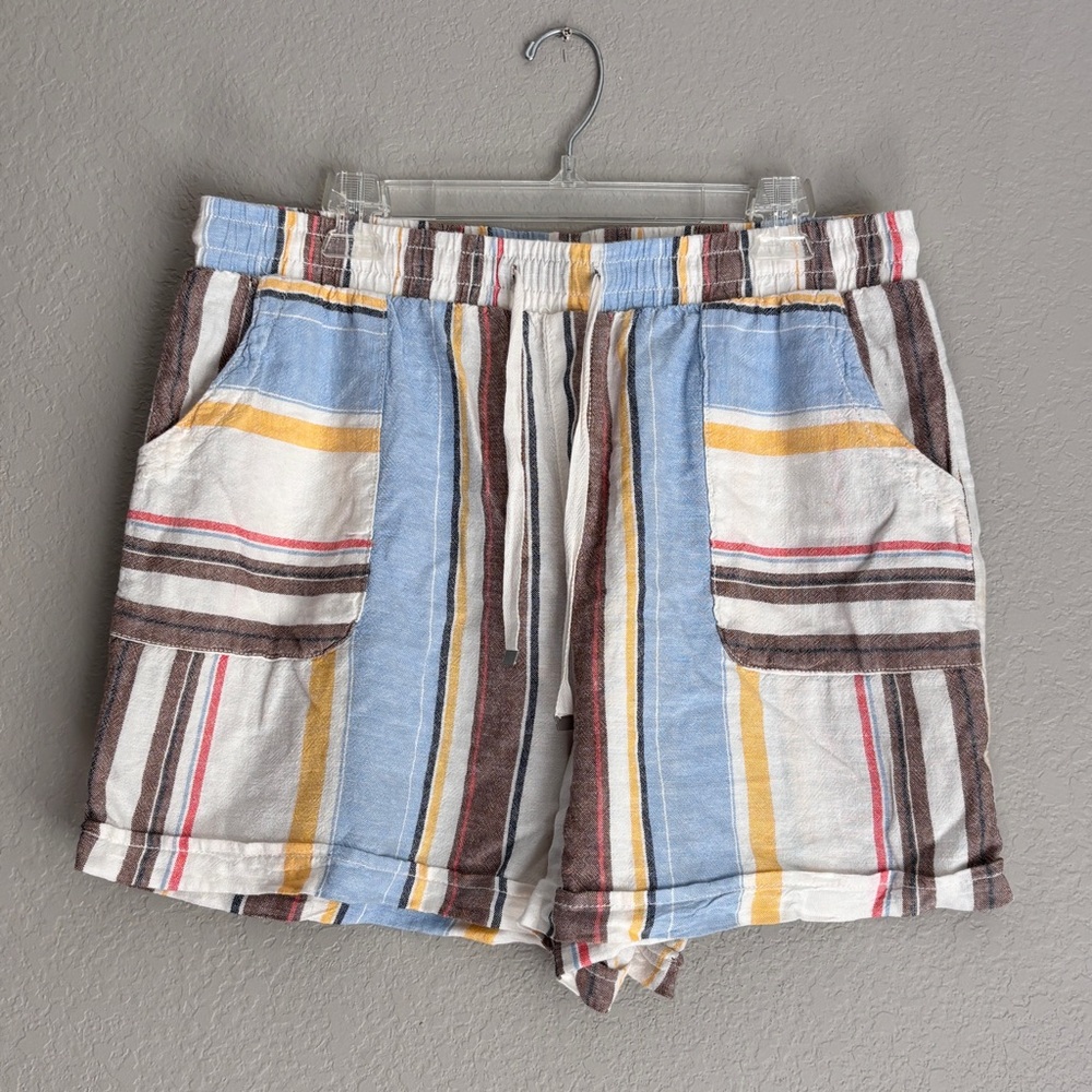 Time and Tru Women’s Multicolor Striped Shorts Size L